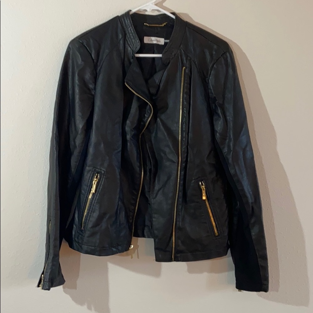 Calvin Klein Faux Leather Moto Jacket